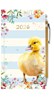 2026 Slim Week To View Hardback Diary & Pen - Yellow Chick and Flowers