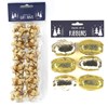 Pack of 12 Small Glitter Christmas Gift Bows and 6 Metallic Ribbon - Plain Gold