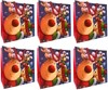 Set of 6 Reusable Square Jumbo Christmas Bag - Bag for Life Reindeer & Bear