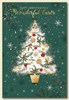 Wonderful Carer Christmas Card - Tree with Silver Glitter & Gold Foil 7.5x5.25"