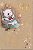 Son Birthday Card - Polar Bear Relaxing on Chair Stars & Gold Foil 9" x 6"