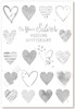 Silver 25th Wedding Anniversary Card - Silver Foiled Hearts 7.75" x 5.25"