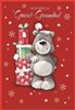 Great Grandad Christmas Card - Santa Bear with Stacked Gifts & Foil 7.5x5.25"