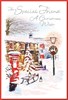 Special Friend Christmas Card - Outside Pub in Snow Post Box Foil & Glitter 9x6"
