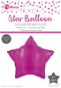 21" Star Foil Balloon Helium or Air Fill with inflating straw Ribbon Hot Pink