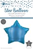 21" Star Foil Balloon Helium or Air Fill with inflating straw Ribbon Royal Blue