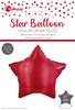 21" Star Foil Balloon Helium or Air Fill with inflating straw Ribbon - Red