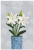 Loss Of Your Mum Sympathy Card - White Lily Plant with Silver Foil 7.75x5.25"