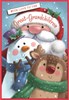 Great Grandchildren Christmas Card - Santa & Friends with Red Foil 7.5x5.25