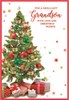Grandson Christmas Card - Colourful Christmas Tree Holographic Foil 7.5x5.25"
