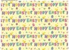 2 Sheets Quality Easter Gift Wrapping Paper - Happy Easter Chicks Decorated Eggs