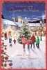 Across The Miles Christmas Card - People & Village Xmas Tree Gold Foil 7.5x5.25"