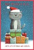 To The Cat Christmas Card - Cat in Santa Hat with Gifts and Red Foil 7.5x5.5"