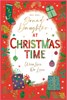 Granddaughter Christmas Card - Red Border Stocking Gifts Holly & Gold Foil 9x6"