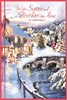 Sister & Brother-in-Law Christmas Card - River Village Scene Red Foil 9x6"