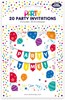 Pack of 20 Birthday Party Invites Envelopes - Invitation Cards Bright Balloons