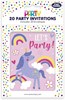 Pack Of 20 Children's Birthday Party Invites With Envelopes - Unicorn