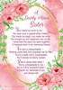 Loving Memory Graveside Memorial Card - Sister Pink Flowers 6x4"