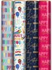 12m Happy Birthday Gift Wrapping Paper - 4 x 3m Roll's - Mixed Male & Female