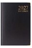 2027 A6 Page a Day Hardback Diary with Metal Corners & Ribbon Marker - Black