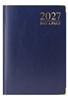 2027 A6 Page a Day Hardback Diary with Metal Corners & Ribbon Marker - Blue