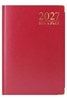 2027 A6 Page a Day Hardback Diary with Metal Corners & Ribbon Marker - Red