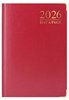 2026 A6 Page a Day Hardback Diary with Metal Corners & Ribbon Marker - Red