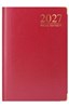 2027 A6 Week To View Hardback Diary with Ribbon Marker Metal Corners - Red