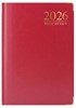 2026 A6 Week To View Hardback Diary with Ribbon Marker Metal Corners - Red