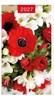 2027 Slim Pocket 2 Week To View Soft back Floral Diary - Red & White Flowers