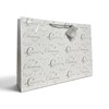 Extra Large Christening Gift Bag - Landscape White Silver Writing 17.5x13x4"
