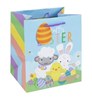 Medium Happy Easter Gift Bag - Chick, Bunny & Lamb with Decorated Eggs 10"x 8.5"