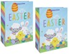 2 x Extra Large Happy Easter Gift Bags Chick Bunny Lamb and Decorated Eggs 18x13
