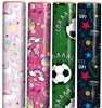 12m Children's Gift Wrapping Paper Roll - 4 x 3m Boy's & Girl's Mixed Designs