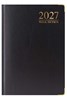 2027 A5 Week To View Hardback Diary with Metal Corners & Ribbon Marker - Black