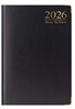 2026 A5 Week To View Hardback Diary with Metal Corners & Ribbon Marker - Black