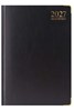 2027 A4 Week To View Padded Hardback Desk Diary with Metal Corners - Black