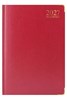 2027 A4 Week To View Padded Hardback Desk Diary with Metal Corners - Red