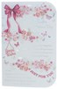 Sister Mother's Day Card - Pink Flowers and Butterflies with Silver Foil 9x6"