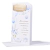 First Holy Communion Greetings Card - Blue Flowers Balloons Gold Foil 8.75x4"