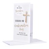 Grandson Confirmation Day Card - Gold Foil Cross 8.75x4"