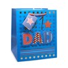 No 1 Dad Large Gift Bag - Blue and Red with Gold Foil and Gift Tag - 13x10.5"