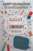 Granddaughter Graduation Card - Pencils Streamers & Gold Foil 9x6.25"