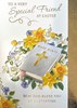Special Friend Easter Card - Bible and Daffodils with Gold Foil 7.5x5.25"