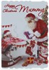 Mummy Christmas Card - Glitter Santa Delivering Gifts To Bed 7.5" x 5.25"