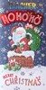 Teacher Christmas Card - Santa in Chimney with Red and Silver Foil 9x4.75"