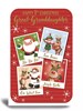 Great Granddaughter 1st Christmas Card - Santa & Friends in Squares Foil 9x6"