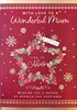 Mum Christmas Card - Star Outline with Holly and Snowflakes Gold Foil 9.75x6.8"