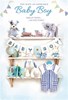 Birth of Baby Boy Card - Nursery Shelves with Bunting and Glitter 7.75" x 5.25"