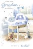 Greetings New Baby Grandson Card - Blue Moses Basket with Silver Foil 7.75x5.25"